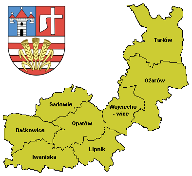 mapa powiatu opatowskiego